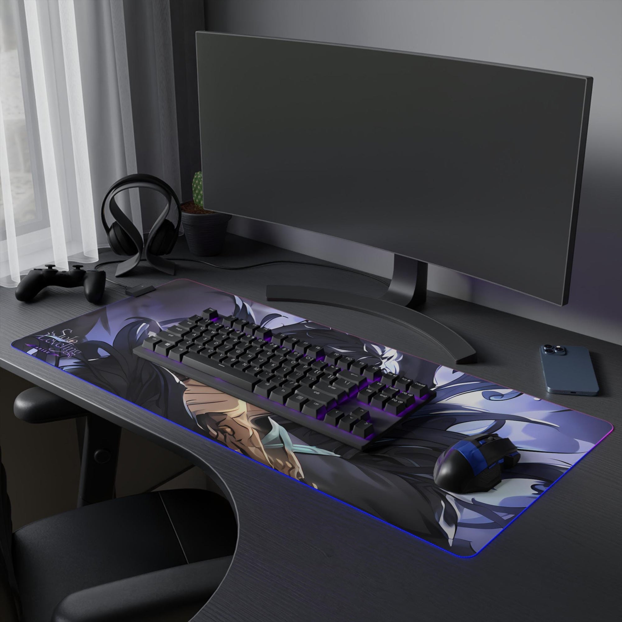 Solo Leveling LED Anime Desk Mat Jinwoo 02