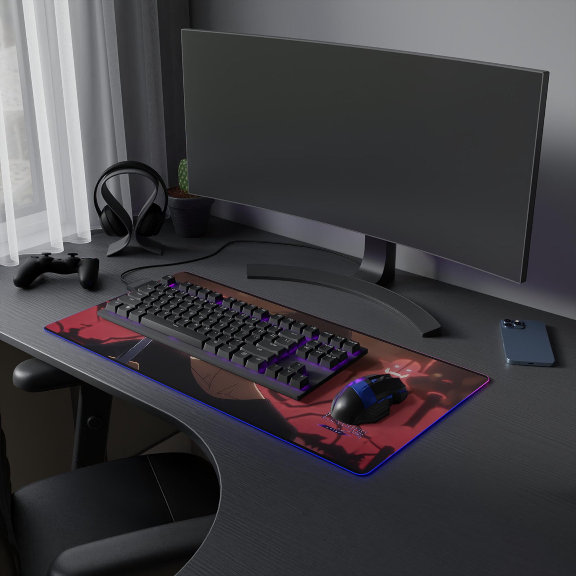 Solo Leveling LED Anime Desk Mat Jinwoo 03