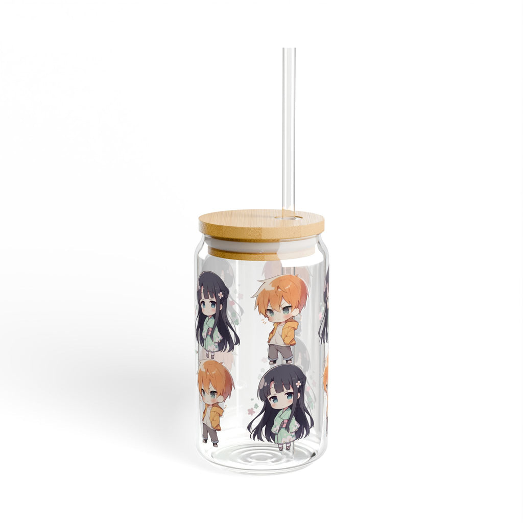 Fruits Basket Anime Glass Cup with Straw and Lid 16oz 01