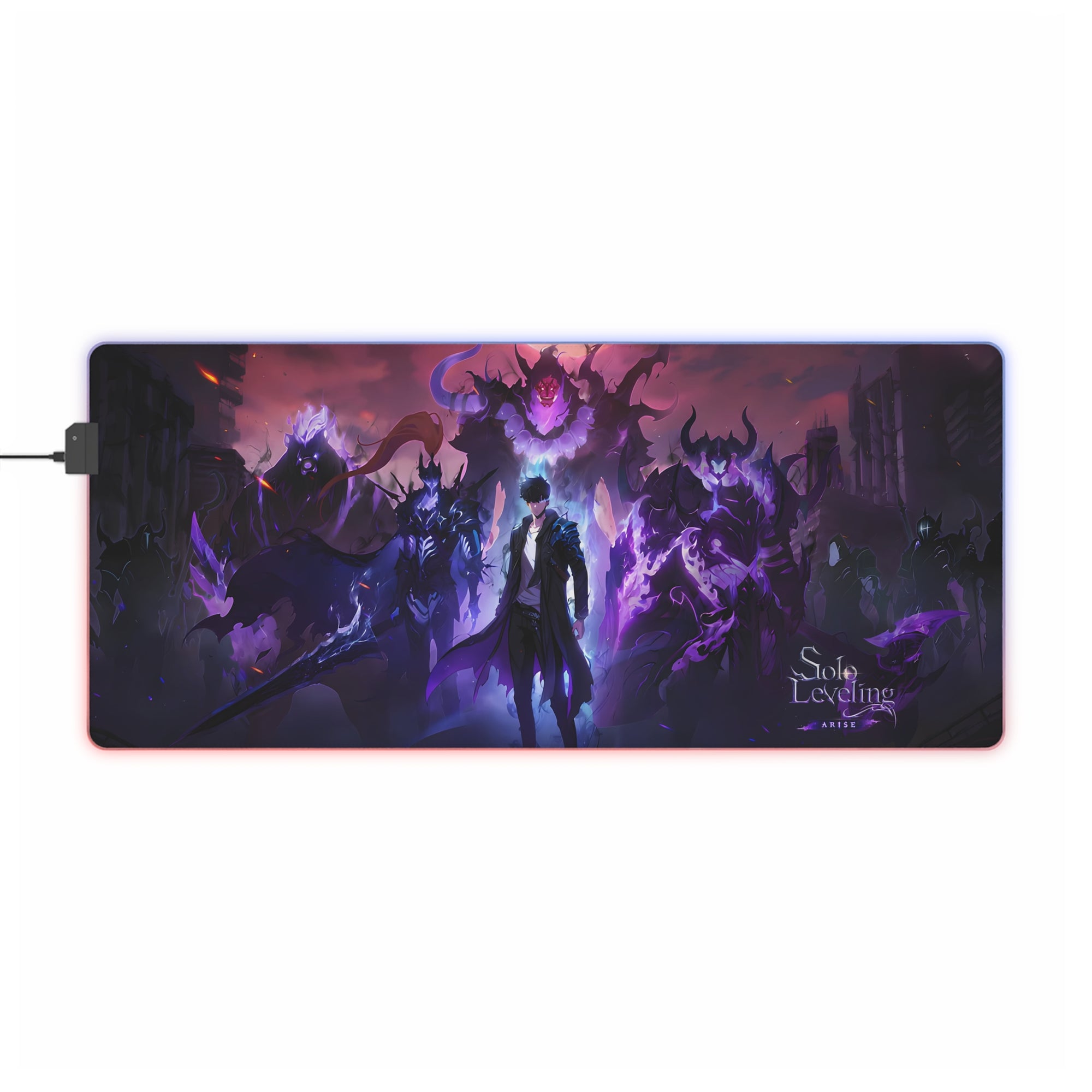 Solo Leveling LED Anime Desk Mat Jinwoo 01