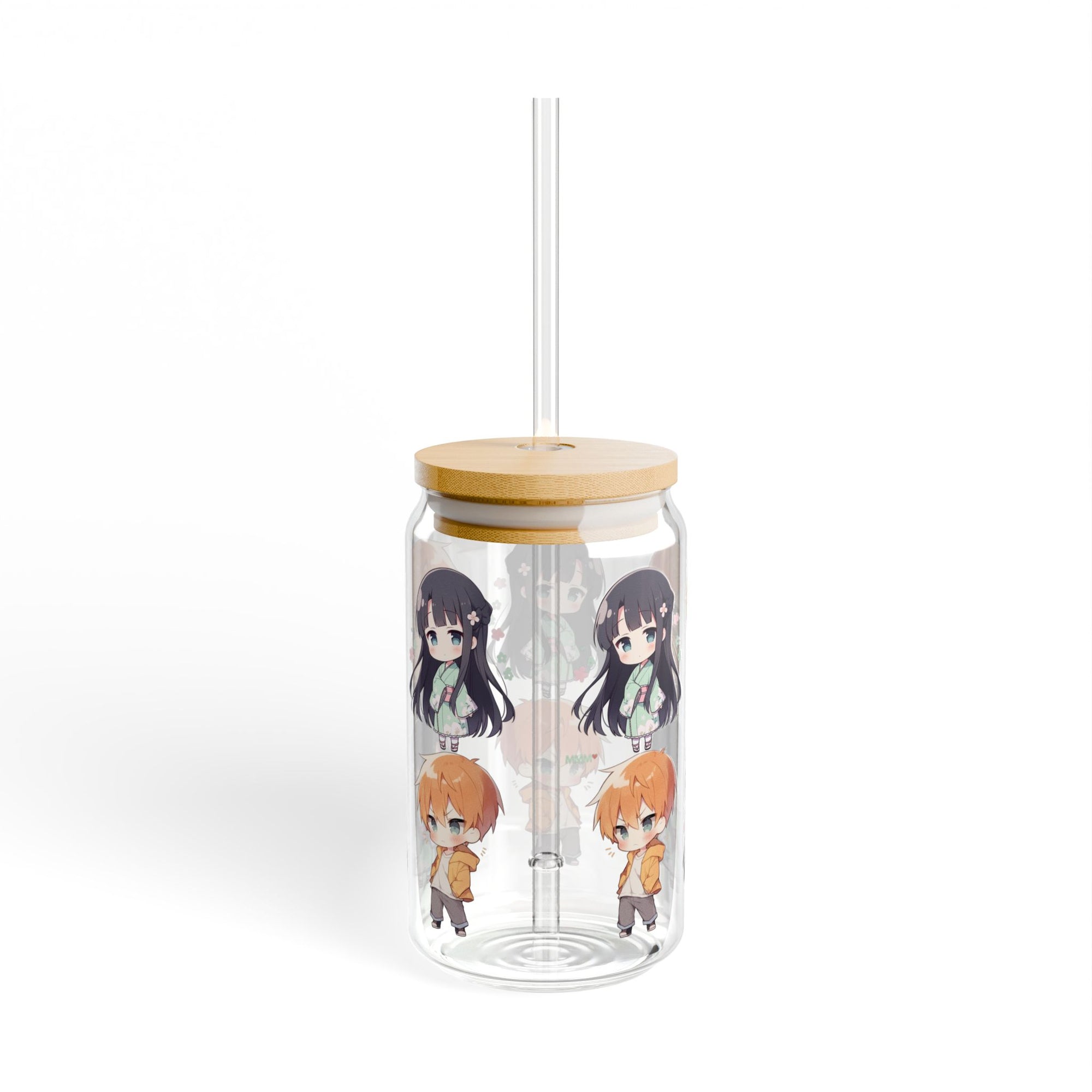 Fruits Basket Anime Glass Cup with Straw and Lid 16oz 01