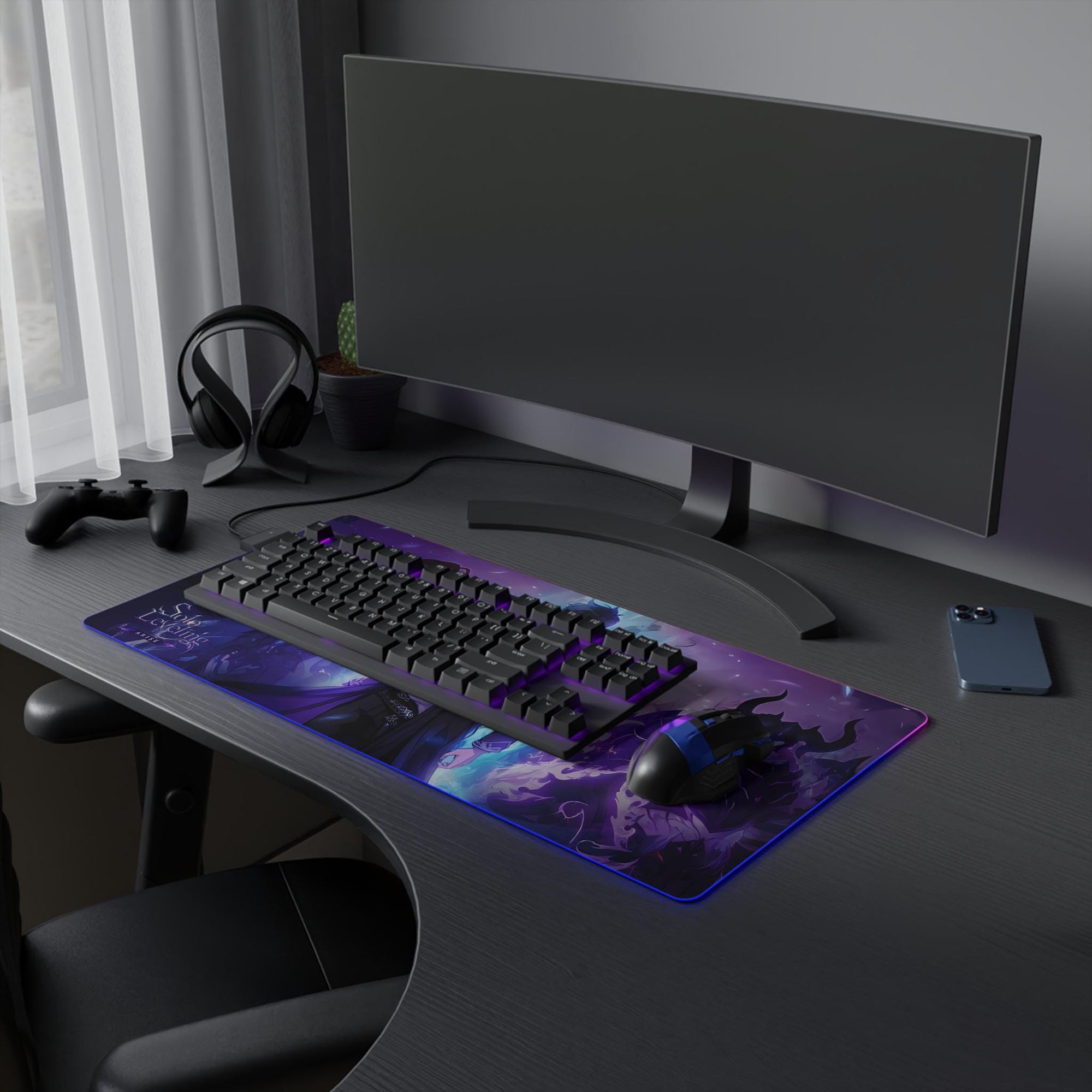 Solo Leveling LED Anime Desk Mat Jinwoo 04