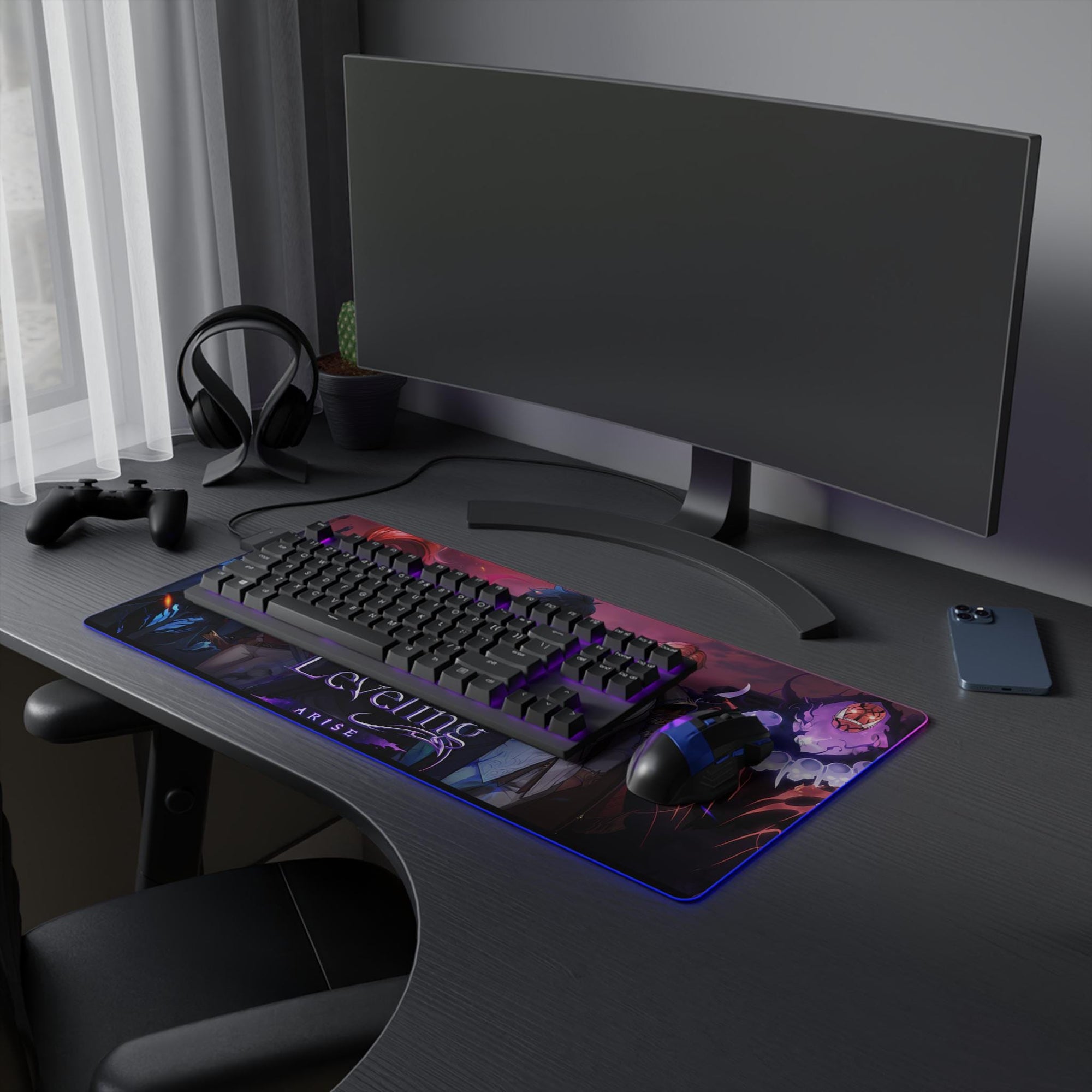 Solo Leveling LED Anime Desk Mat Jinwoo 05