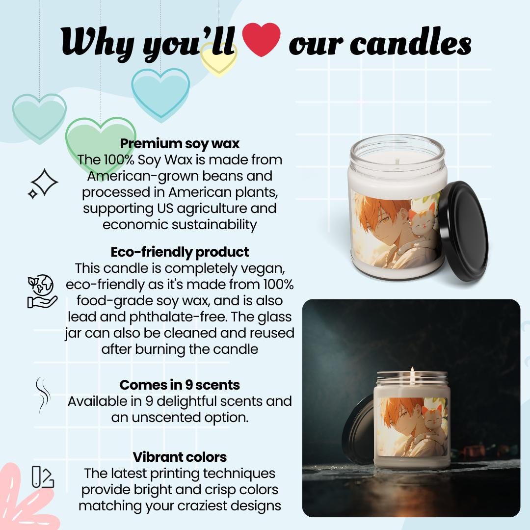 Fruits Basket Anime Inspired Vanilla Soy 9oz Candle 06