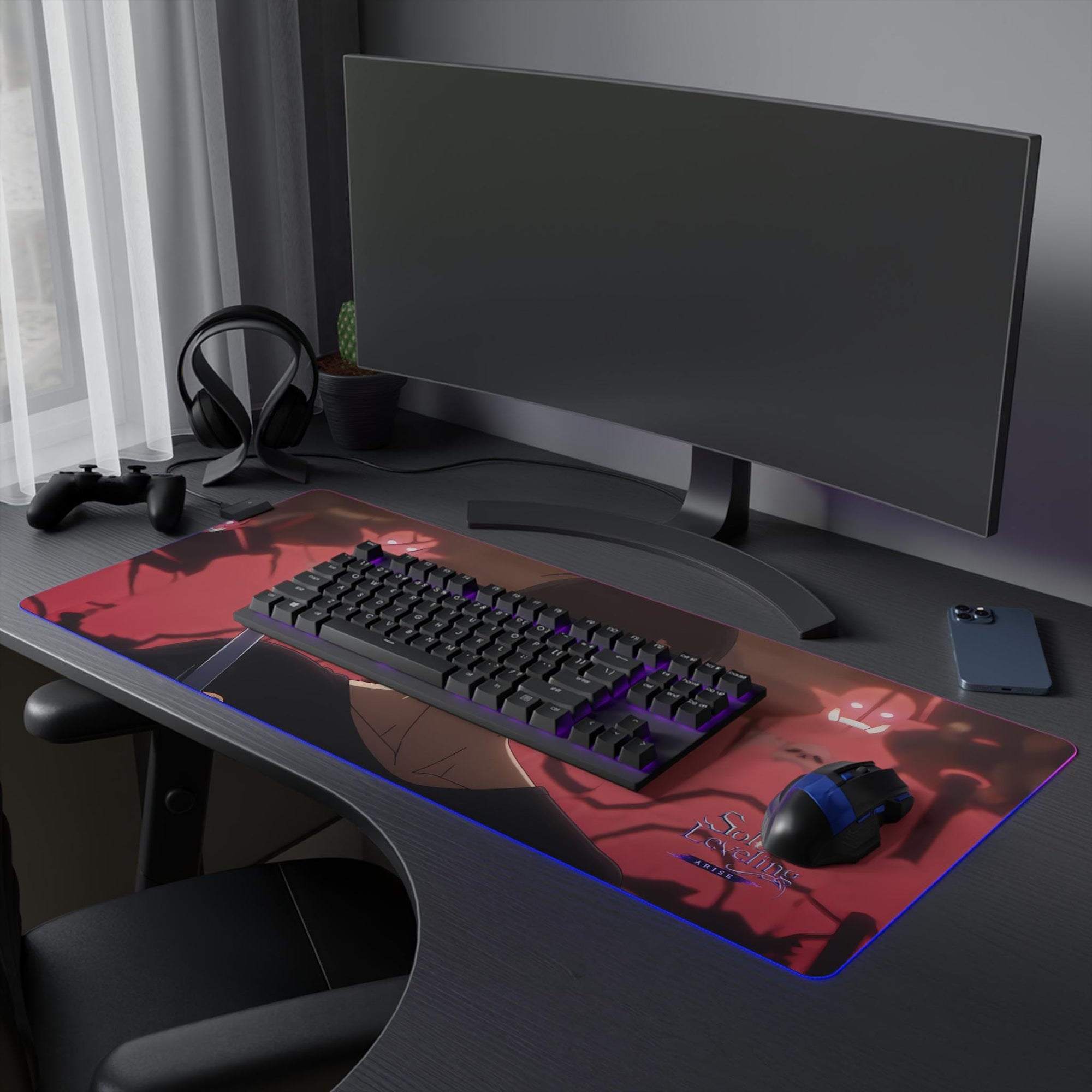 Solo Leveling LED Anime Desk Mat Jinwoo 03