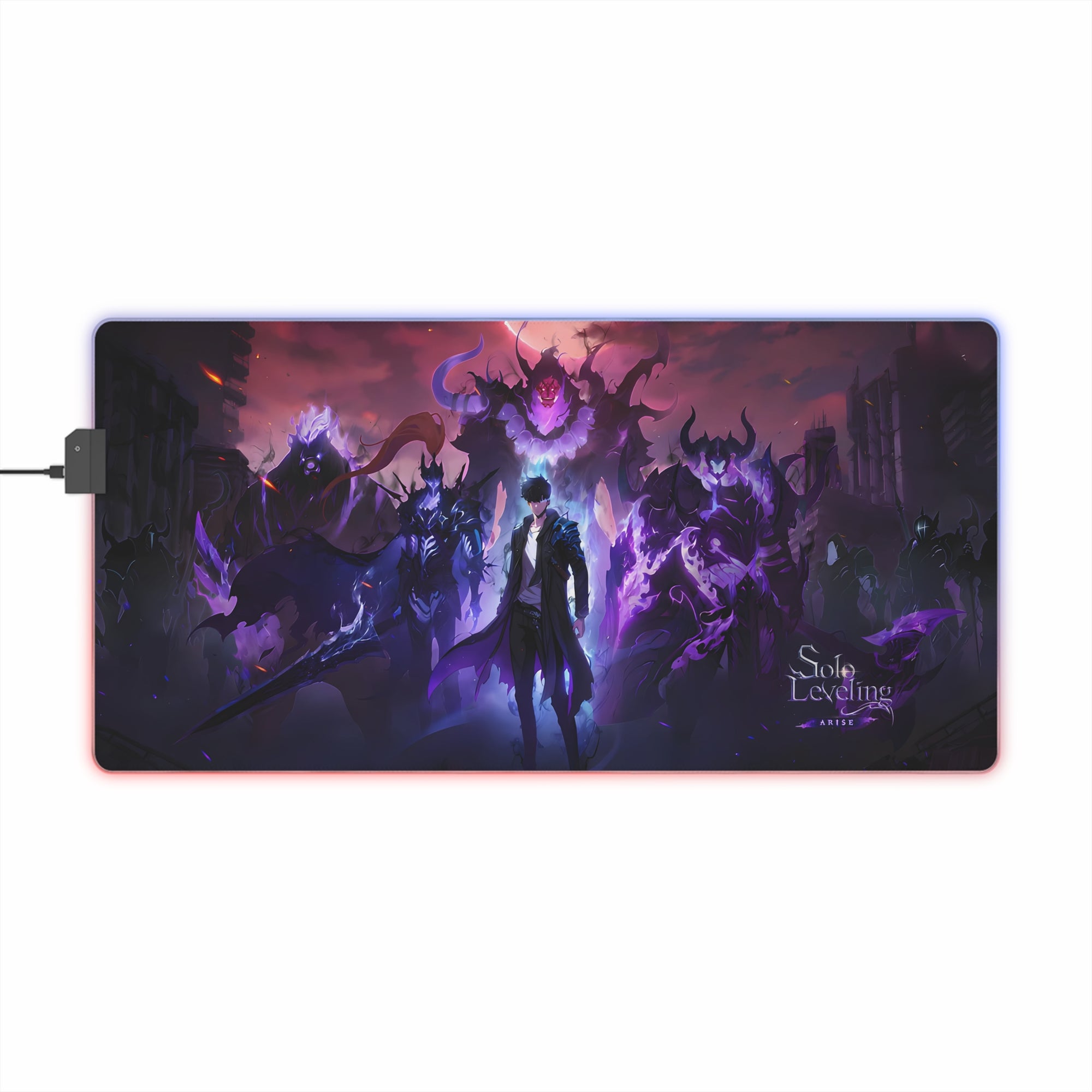 Solo Leveling LED Anime Desk Mat Jinwoo 01