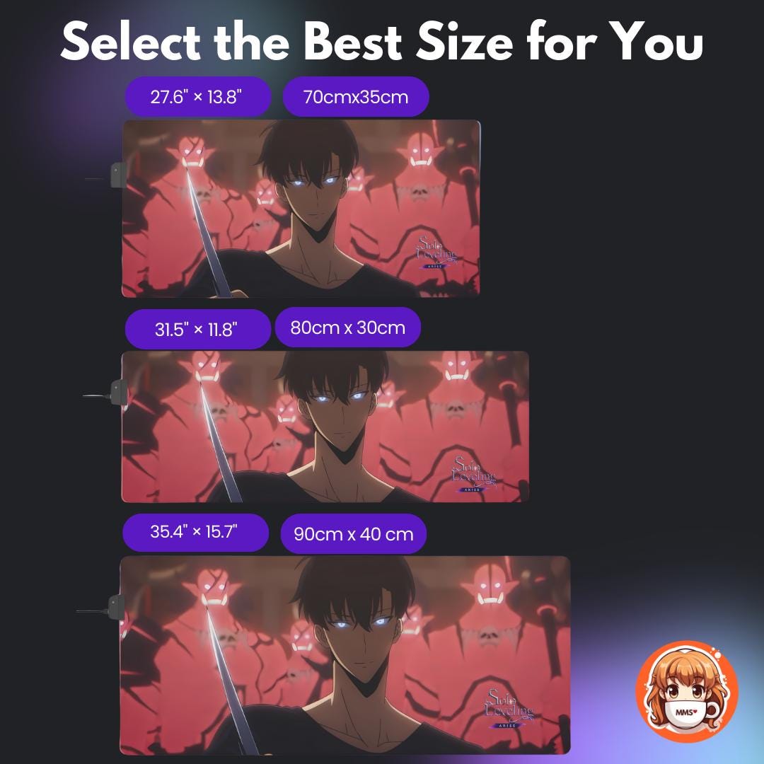 Solo Leveling LED Anime Desk Mat Jinwoo 03