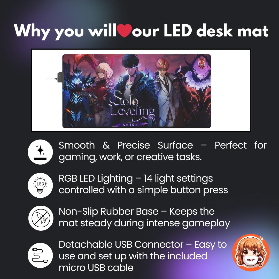 Solo Leveling LED Anime Desk Mat Jinwoo 05