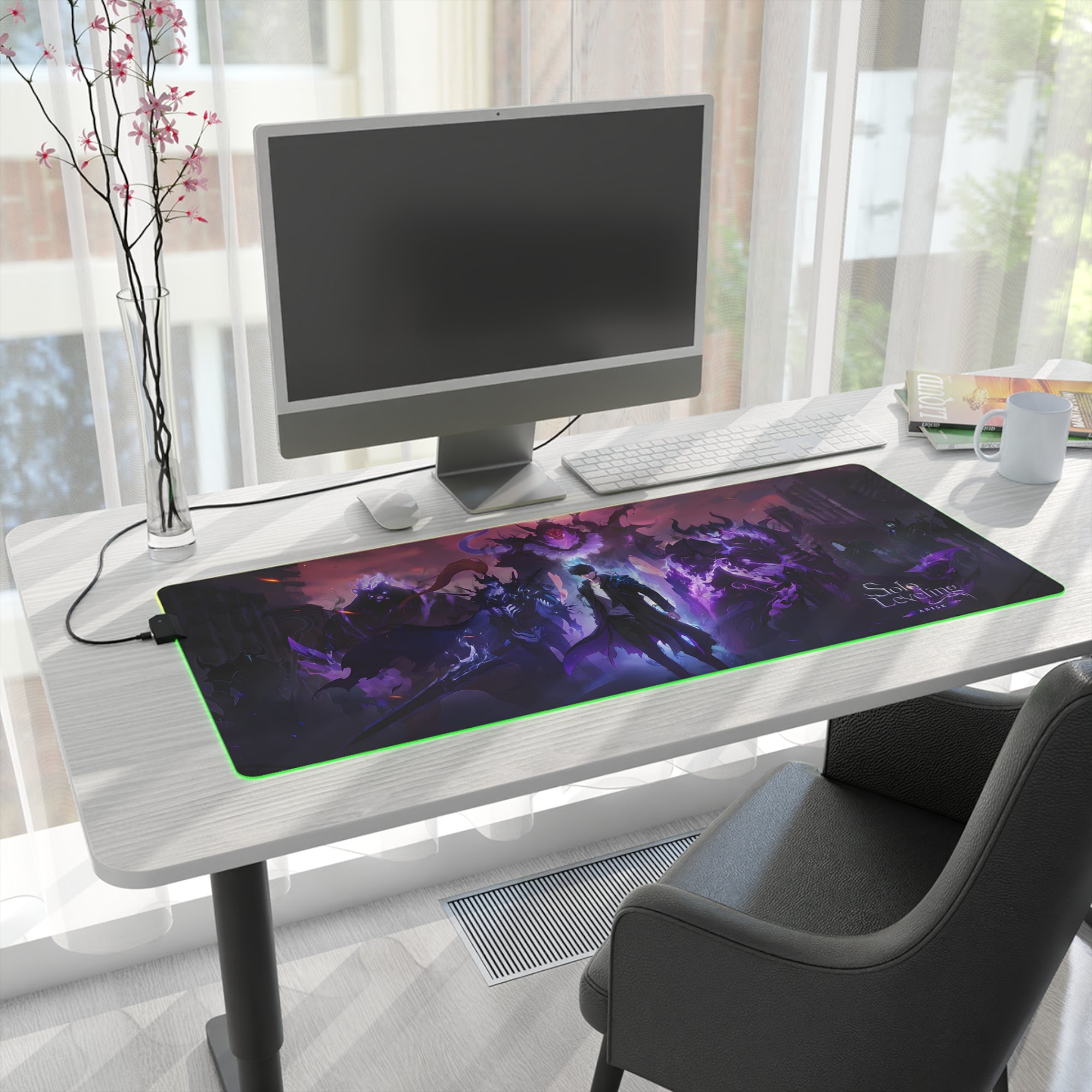 Solo Leveling LED Anime Desk Mat Jinwoo 01
