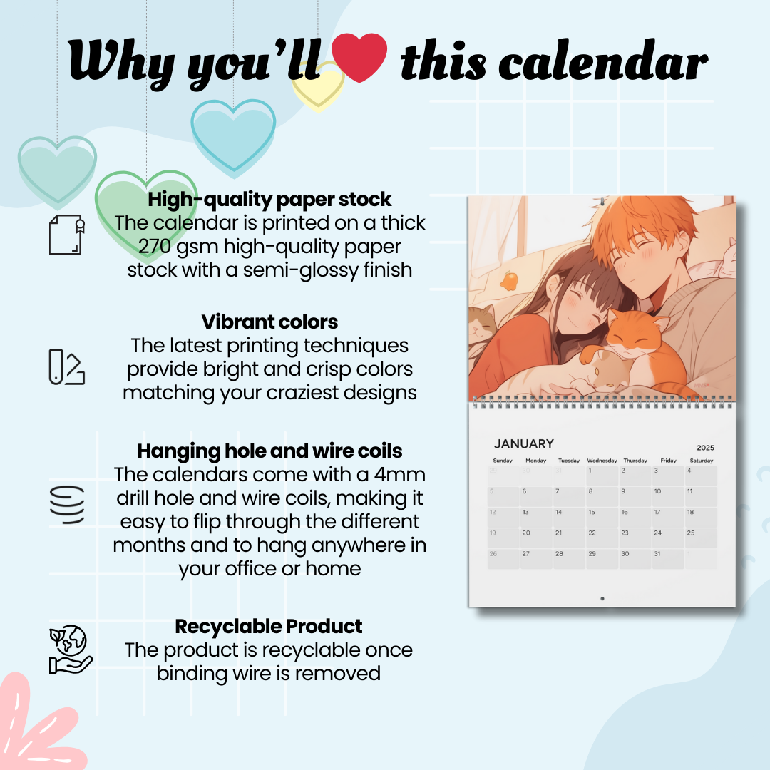 Fruits Basket Inspired Wall Calendar 2025