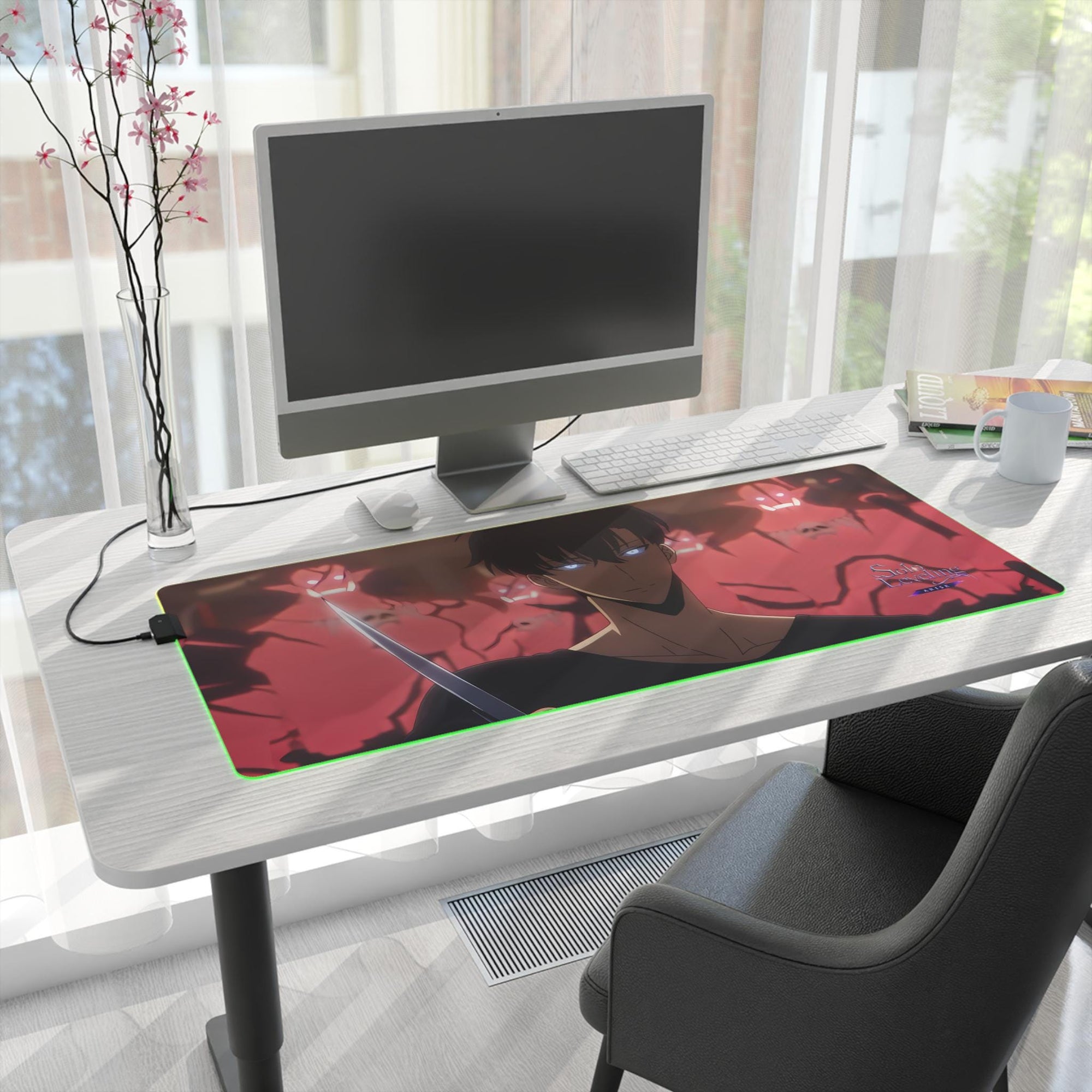 Solo Leveling LED Anime Desk Mat Jinwoo 03
