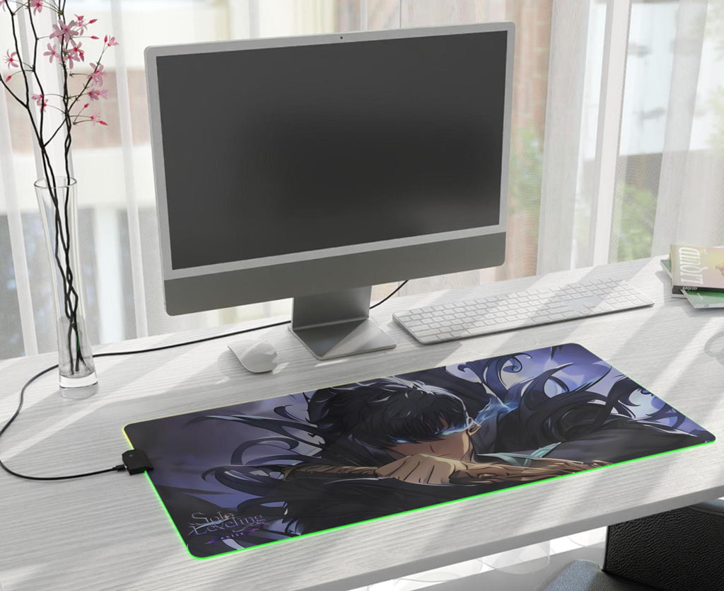 Solo Leveling LED Anime Desk Mat Jinwoo 02