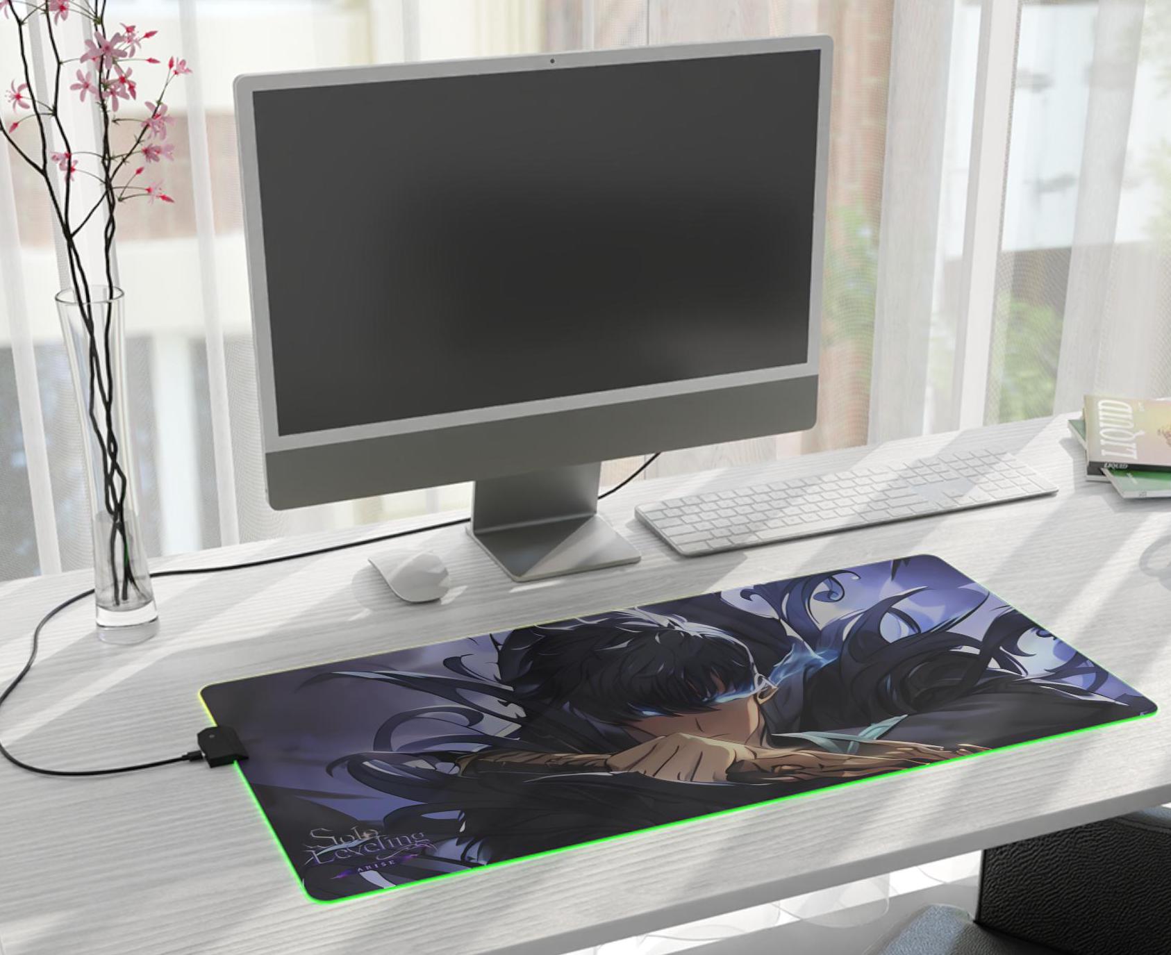 Solo Leveling LED Anime Desk Mat Jinwoo 02