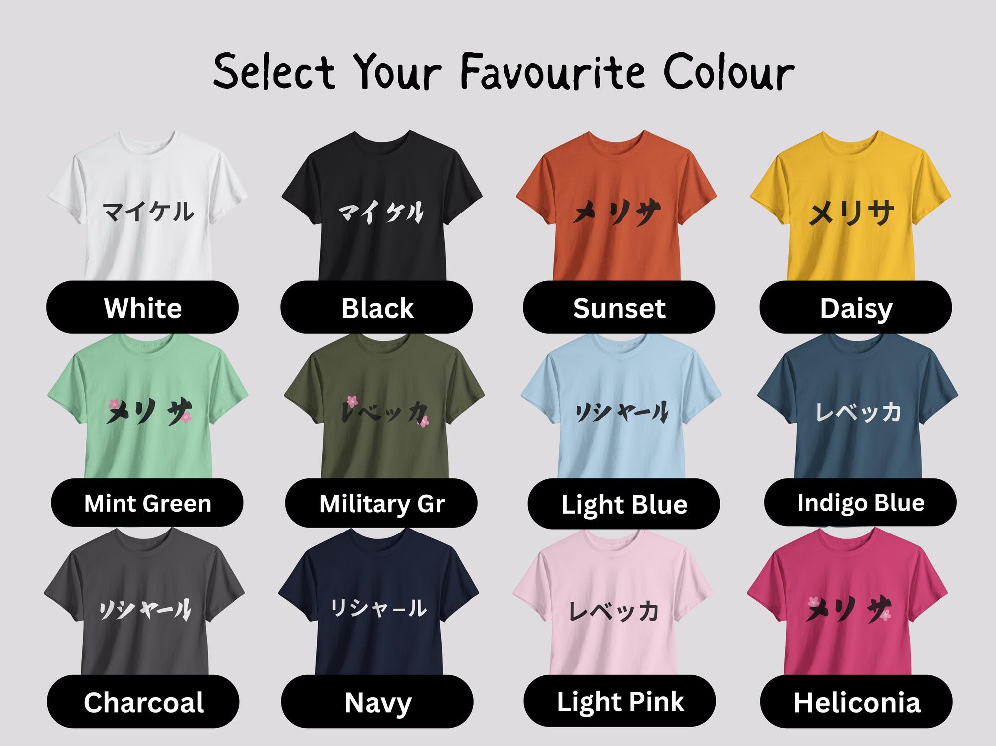 Your Name in Japanese or Korean Print Shirt Unisex