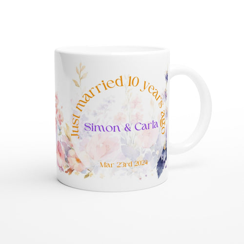10th Aluminium Wedding Anniversary Mug — Personalized Gift for Couples, Family, & Friends 11