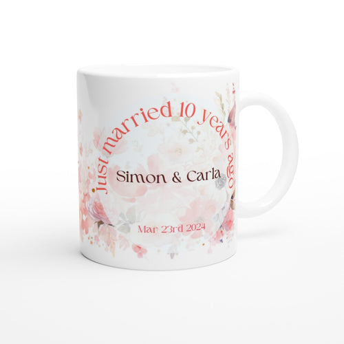 10th Aluminium Wedding Anniversary Mug — Personalized Gift for Couples, Family, & Friends 12